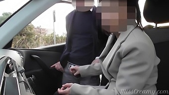 Dogging My Wife In Public Car Parking And Jerks Off An Voyeur After Work.