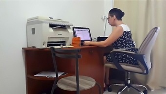 A Security Camera In The Office Of Lady Boss And Her Employee Pussy.