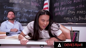 Horny Asian Student Gets Her Pussy Pounded By Teacher'S Big Cock