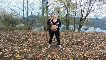 Milf'S Public Playtime With Boobs At Lake