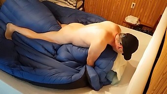 Intimate Encounter With Avian Companions On A Bedspread, Ending With A Cum-Covered Comforter.