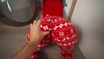 Step Mom'S Unexpected Christmas Surprise - Stuck In Washer With Step Son