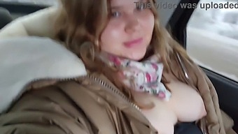 Chubby Cutie With Big Tits Pleasures Herself In The Back Seat Of A Cab