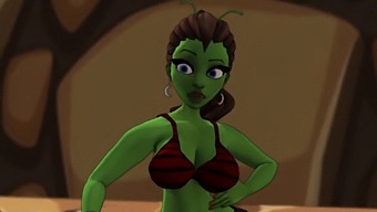 Seductive Green-Skinned Alien With A Large Buttocks Enters A Portal For Interracial Sex Featuring Ai Voices