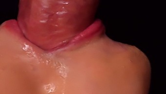 Intense Close-Up Of A Babe'S Lips And Tongue Working Magic On A Cock