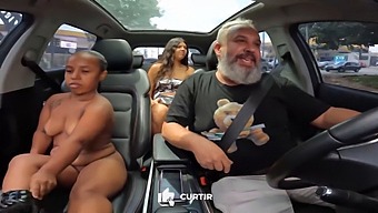 Anâzinha Do Mau Unclothed And Playful In A Car On The Roads Of São Paulo