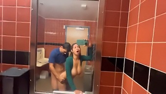 Hailey Rose'S Public Bathroom Encounter Leads To Intense Creampie