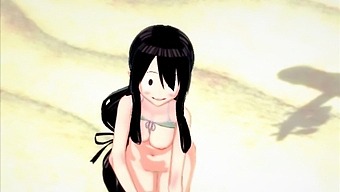 Tsuyu Asui In A Revealing Bathing Suit Craves Intimacy By The Sea - My Hero Academia