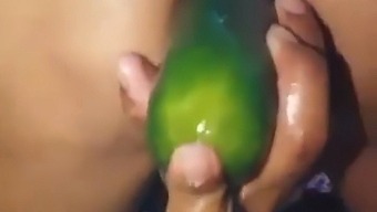 Stepmother'S Big Ass Gets Pleasure From A Large Cucumber, And Shares Explicit Photos With Me